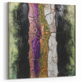 Elegant Cracked Layers - Abstract Floral Art in Purple and Green