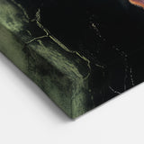 Elegant Cracked Layers - Abstract Floral Art in Purple and Green