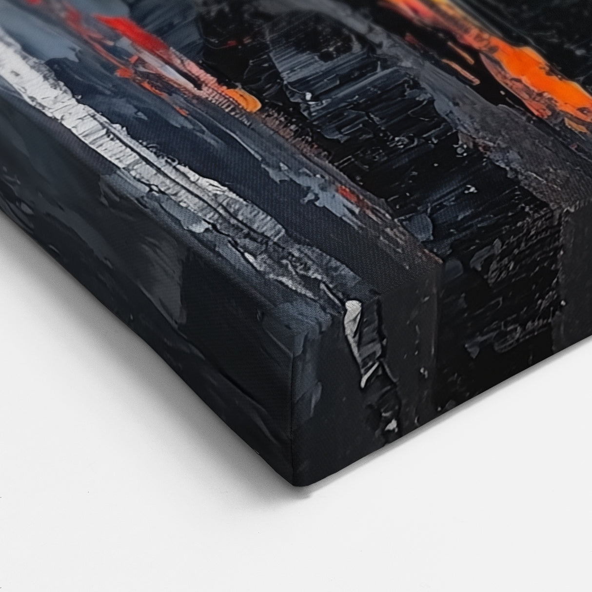 Bold Birch Trees - Abstract Floral Wall Art in Black and Orange