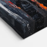 Bold Birch Trees - Abstract Floral Wall Art in Black and Orange