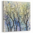 Mystical Forest - Abstract Floral Art in Blue and Yellow Hues