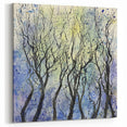 Whimsical Forest - Abstract Floral Art in Blue and Yellow Tones