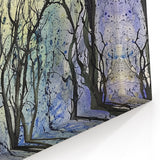 Whimsical Forest - Abstract Floral Art in Blue and Yellow Tones