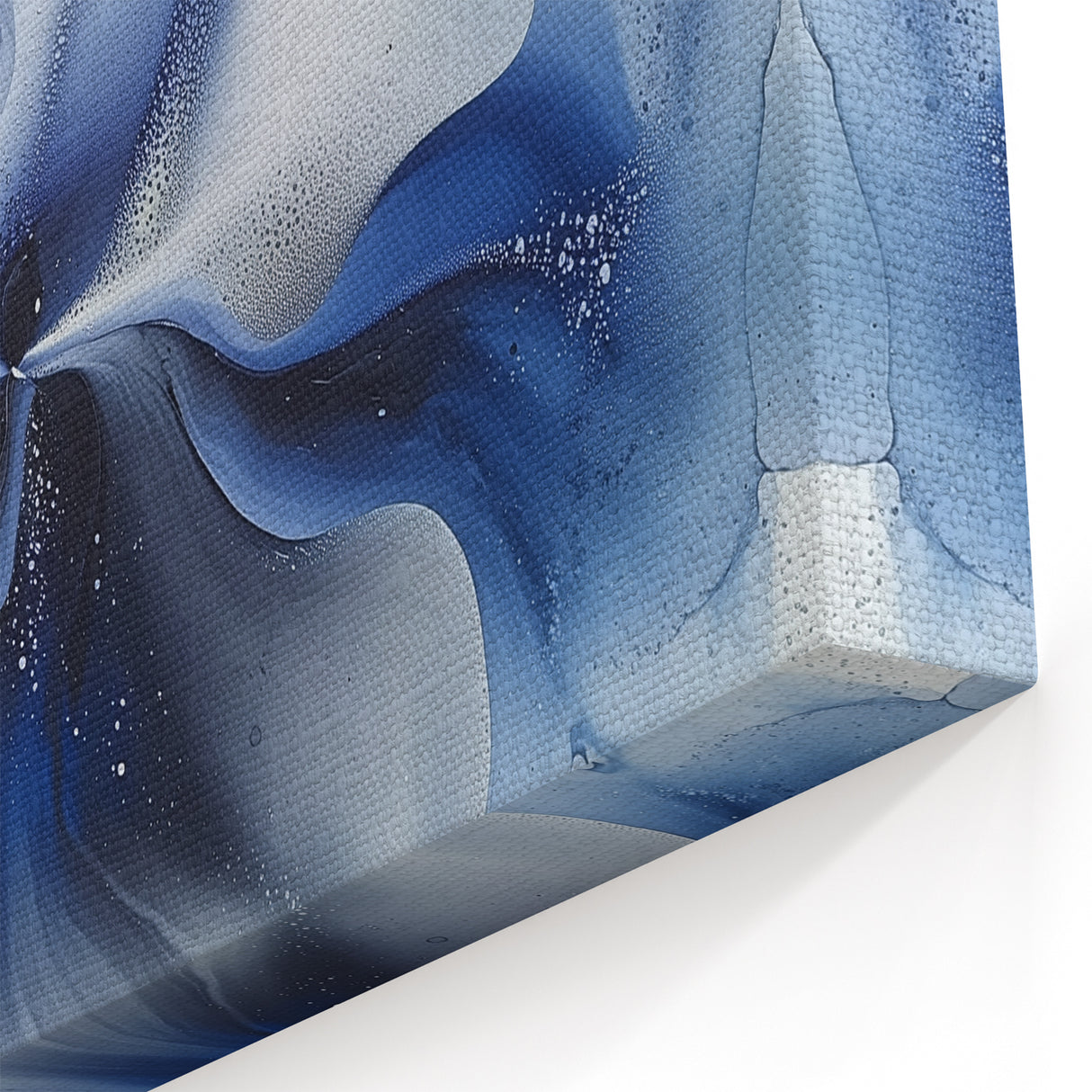 Fluid Blue Bloom - Abstract Floral Art in Soft Blue and White