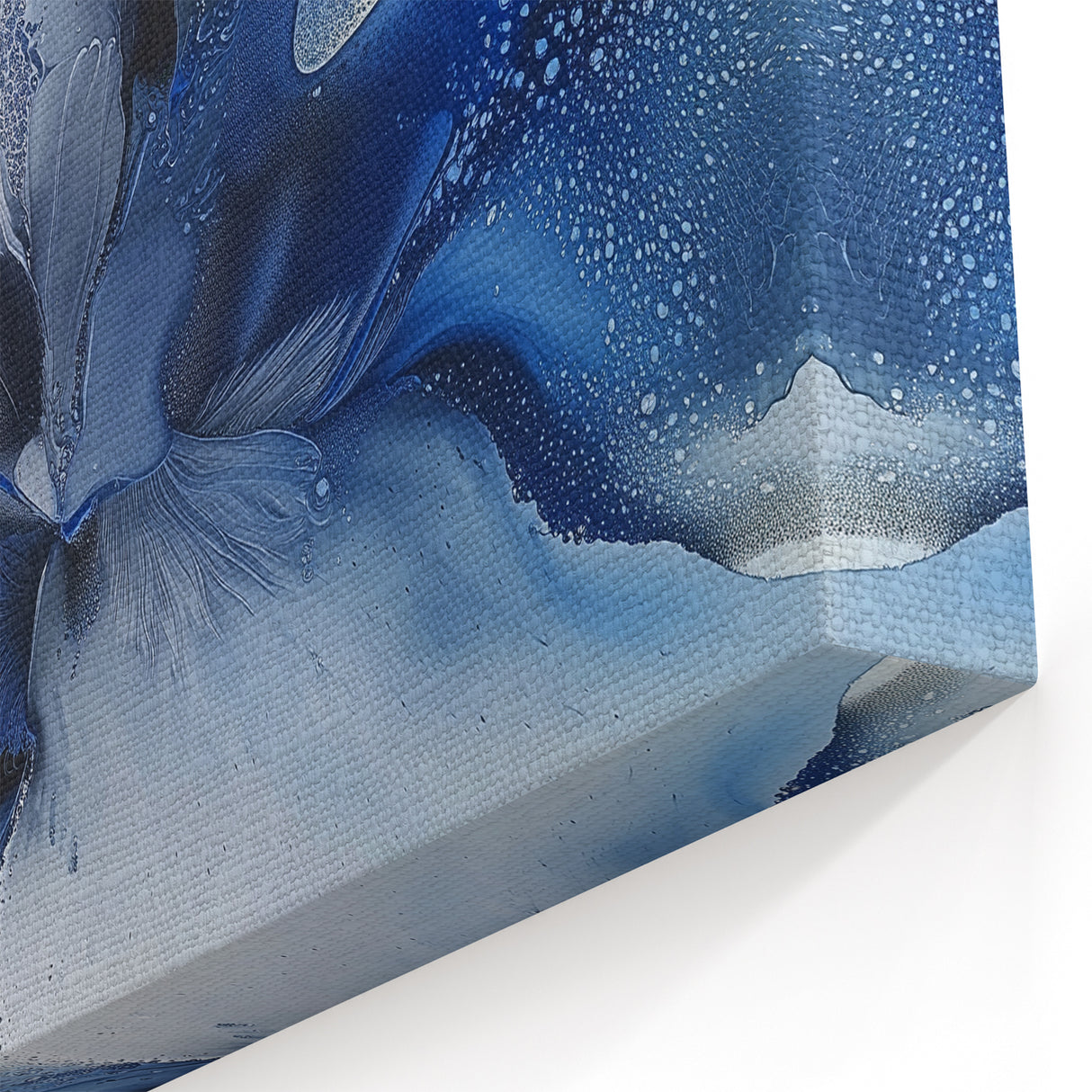 Fluid Blue Blossom - Abstract Floral Art in Serene Blue and White