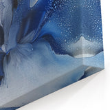 Fluid Blue Blossom - Abstract Floral Art in Serene Blue and White