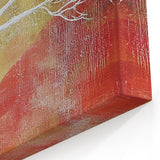Luminous White Tree - Abstract Floral Art in Red and Yellow Tones