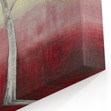 Graceful Lone Tree - Abstract Floral Art in Red and Yellow Tones