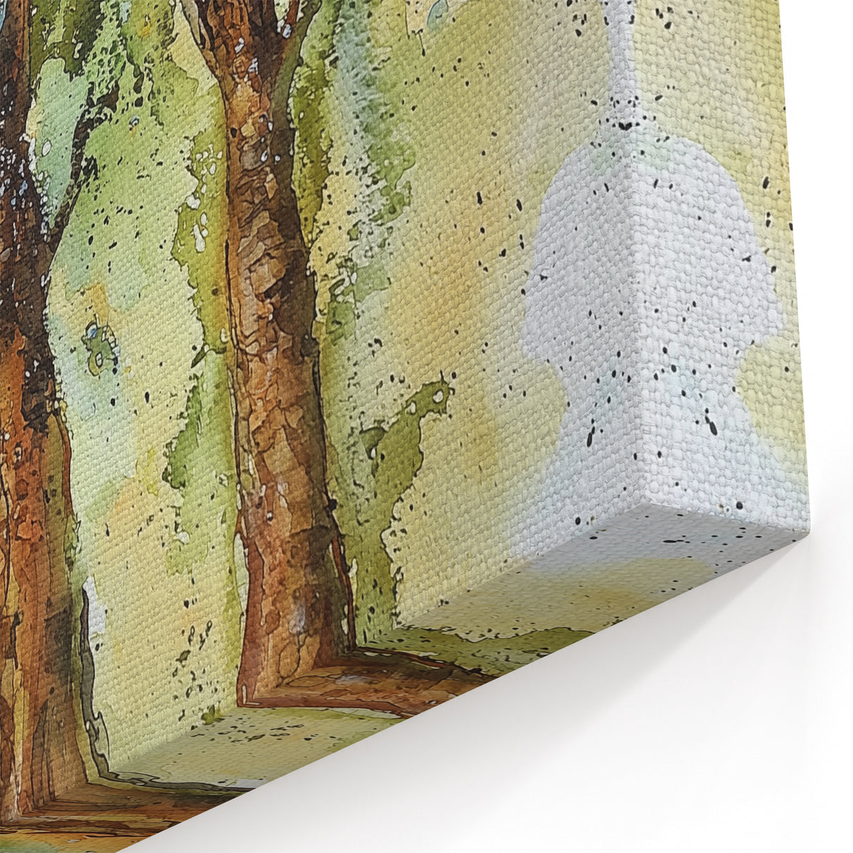 Rustic Trio of Trees - Abstract Floral Art in Green and Earth Tones