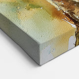 Rustic Trio of Trees - Abstract Floral Art in Green and Earth Tones