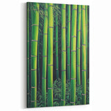 Serene Bamboo Grove - Abstract Floral Art in Lush Green Tones
