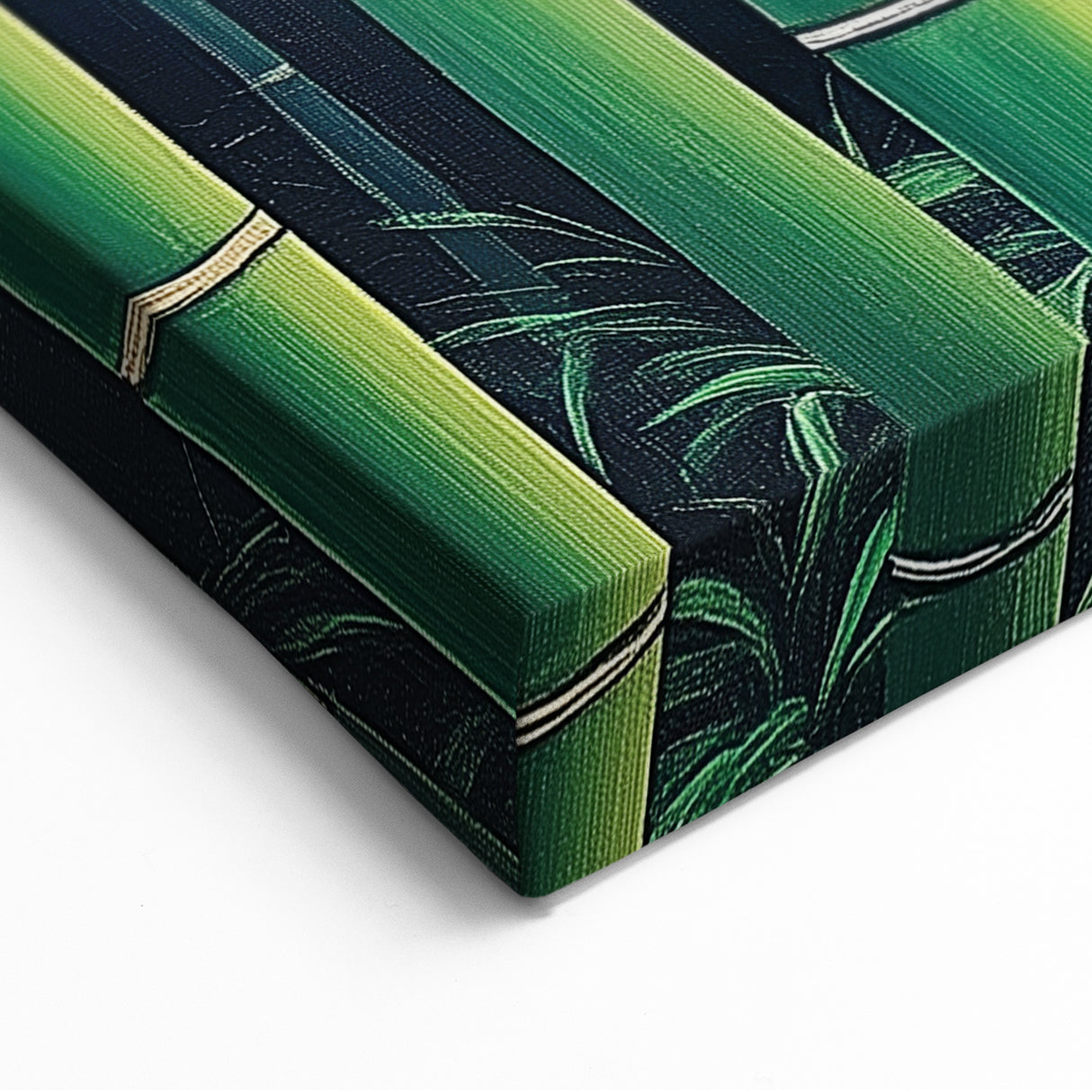 Serene Bamboo Grove - Abstract Floral Art in Lush Green Tones