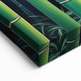 Serene Bamboo Grove - Abstract Floral Art in Lush Green Tones