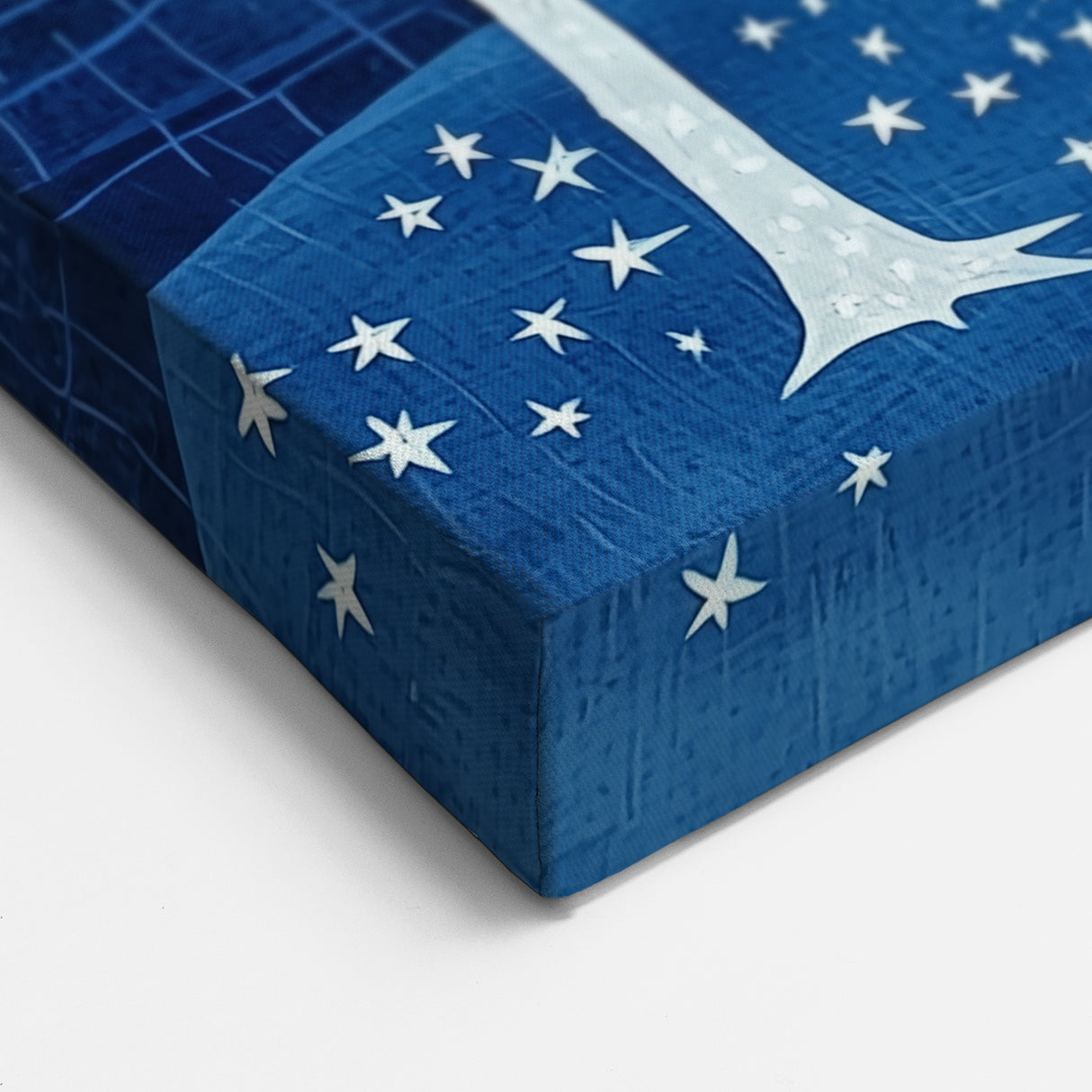 Celestial White Trees - Abstract Floral Art in Midnight Blue