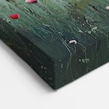 Misty Wildflower Meadow - Abstract Floral Art in Green and Pink