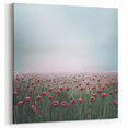Vivid Poppy Meadow - Abstract Floral Art in Red and Green