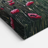 Vivid Poppy Meadow - Abstract Floral Art in Red and Green