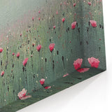 Ethereal Wildflower Field - Abstract Floral Art in Green and Pink