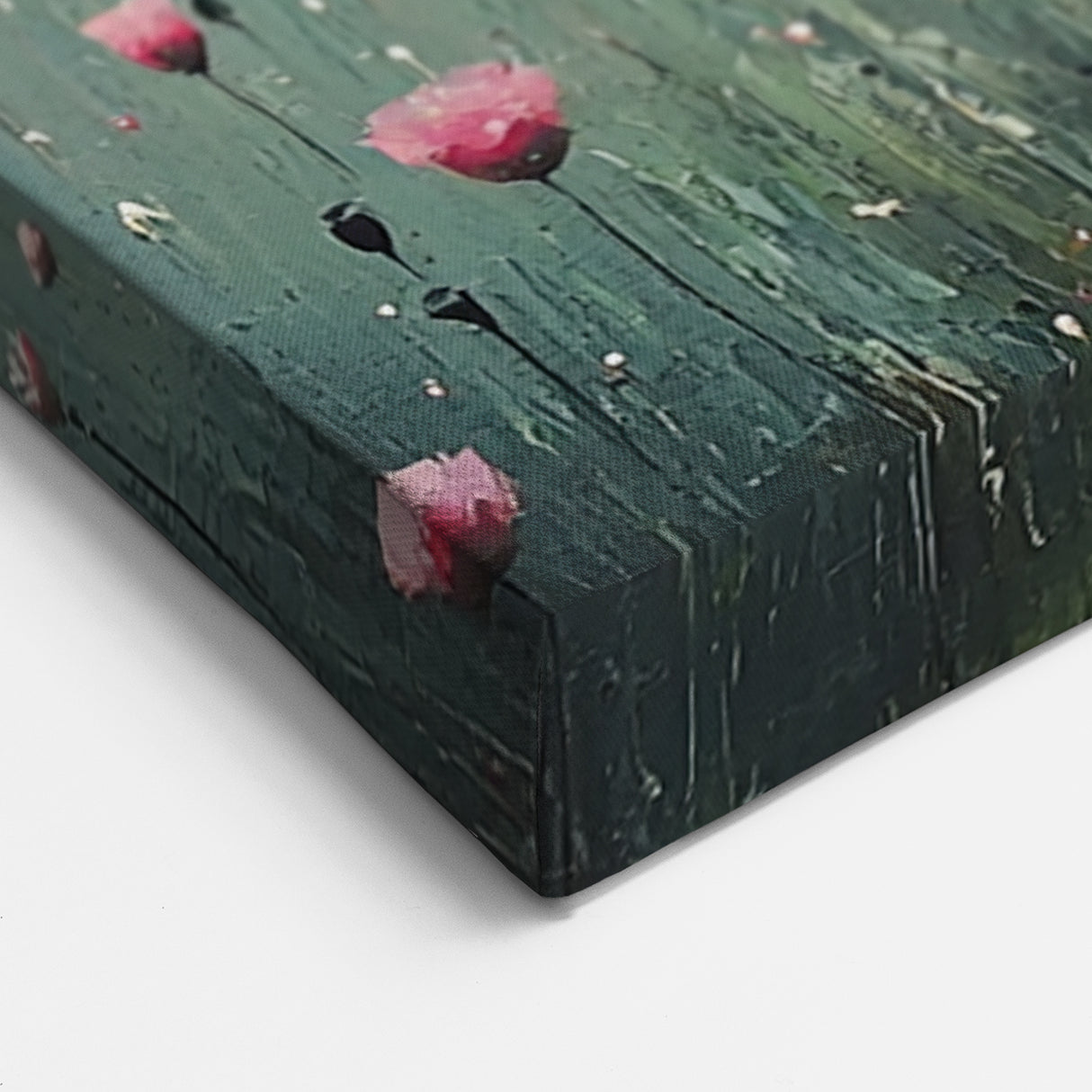 Ethereal Wildflower Field - Abstract Floral Art in Green and Pink