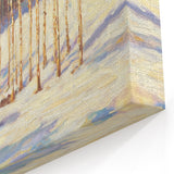 Golden Birches - Abstract Floral Wall Art with Winter Charm