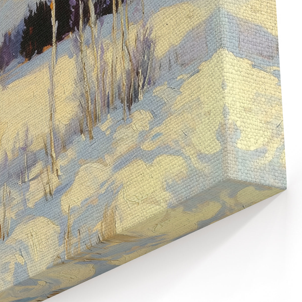 Snowy Birchscape - Abstract Floral Wall Art with Winter Beauty