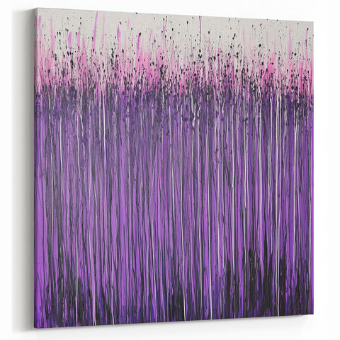 Lavender Rain - Abstract Floral Wall Art with Violet Elegance