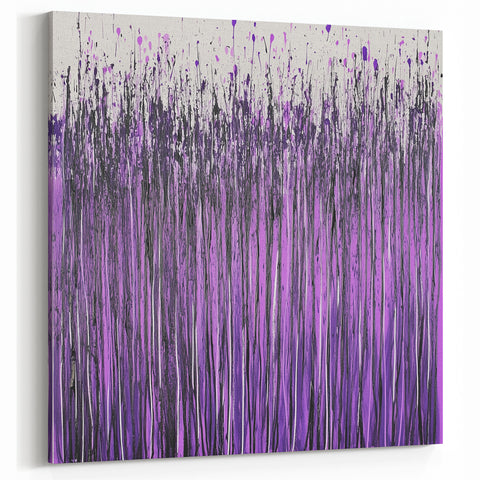 Purple Symphony - Abstract Floral Wall Art with Bold Textures
