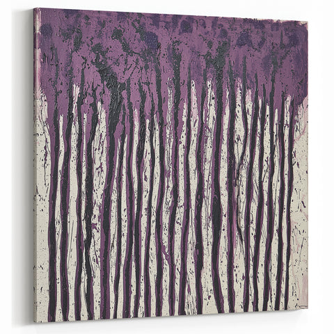 Deep Plum - Abstract Floral Wall Art with Bold Textures