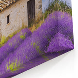 Lavender Field and Rustic Cottage Wall Art – Scenic Countryside Canvas