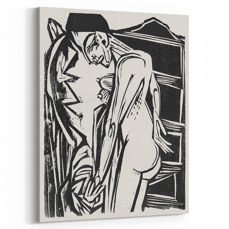 Expressionist Art: Female Nude by Ernst Ludwig Kirchner Print