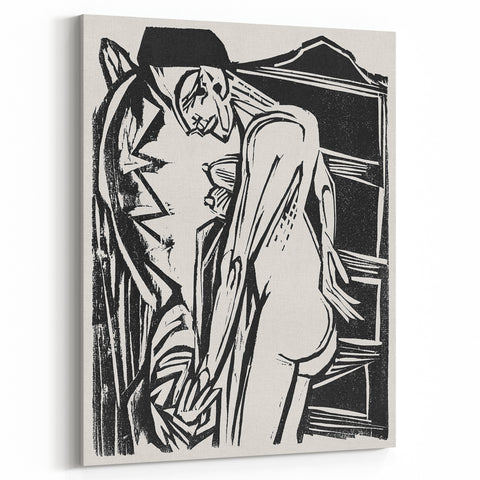Expressionist Art: Female Nude by Ernst Ludwig Kirchner Print