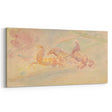 Expressionist Art: Galloping Horses on Pastel Canvas - Modern Elegance