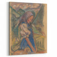 Expressionist Landscape – Girl with Dog Pastel Canvas Print