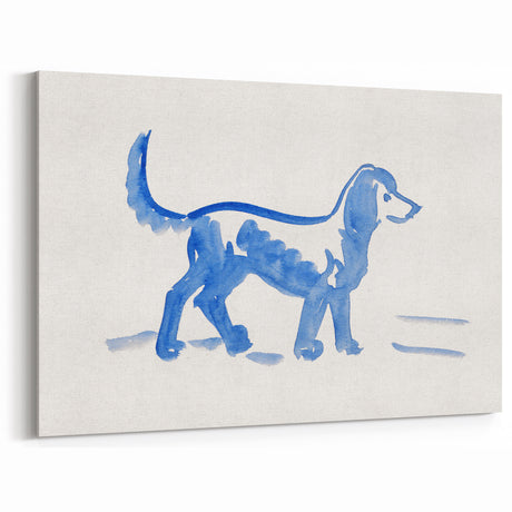 Expressionist Animal Study – Great Dane Abstract Blue Canvas Print