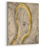 Expressionist Art - Sketch Portrait with Golden Highlights