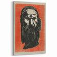 Expressionist Art - Bold Old Man Portrait in Black and Red Tones