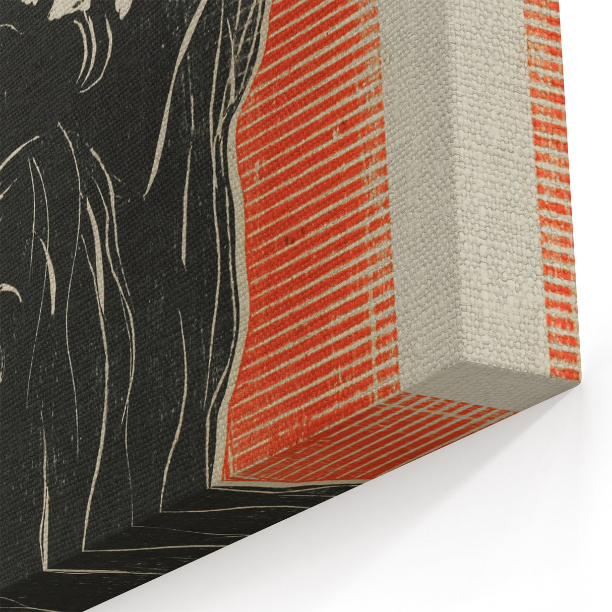 Expressionist Art - Bold Old Man Portrait in Black and Red Tones