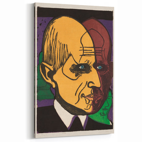 Expressionist Art - Vibrant Dual Portrait with Bold Colors