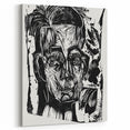 Expressionist Art - Monochrome Portrait in Bold Woodcut Style
