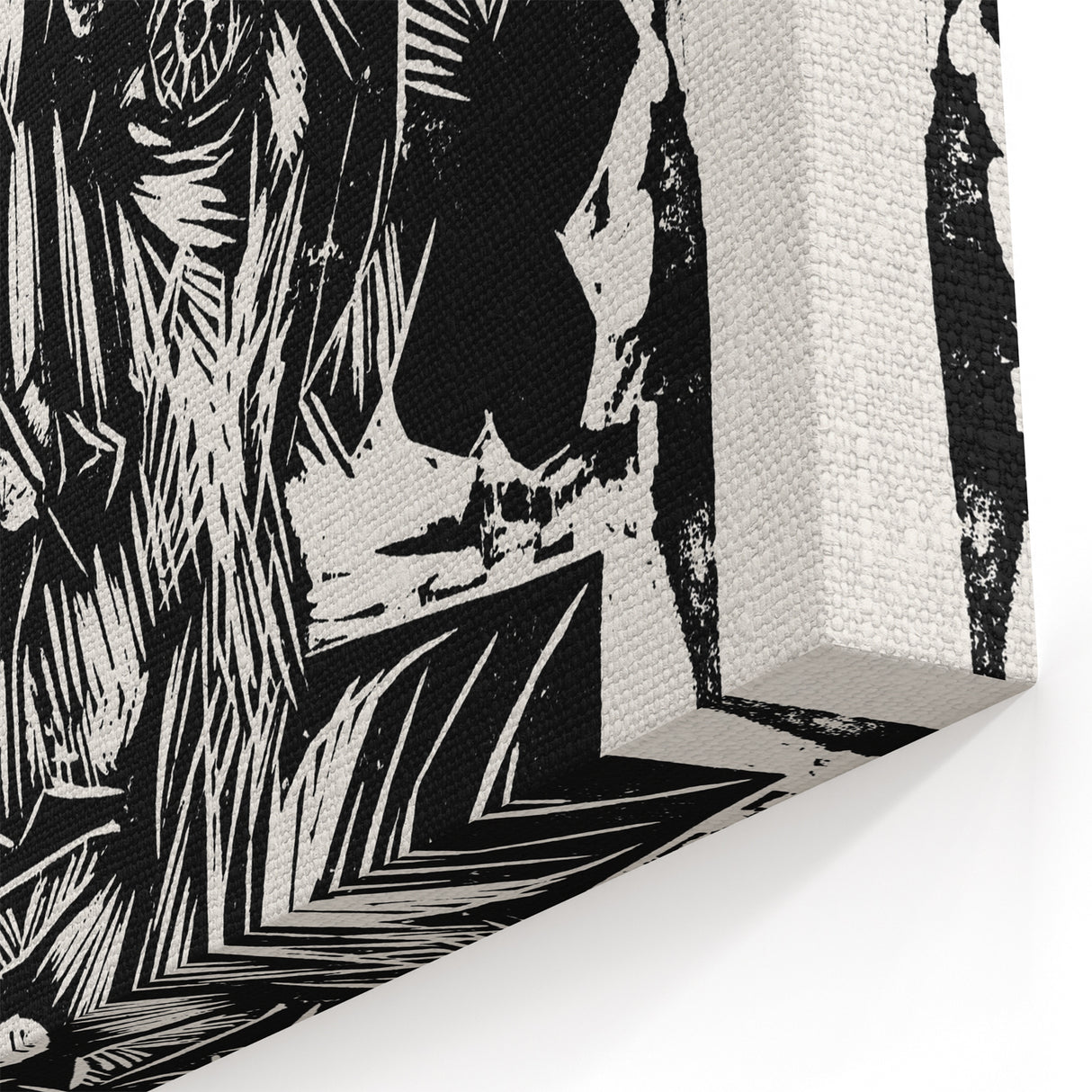 Expressionist Art - Monochrome Portrait in Bold Woodcut Style