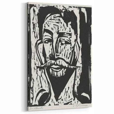 Expressionist Art - Striking Monochrome Portrait in Abstract Style