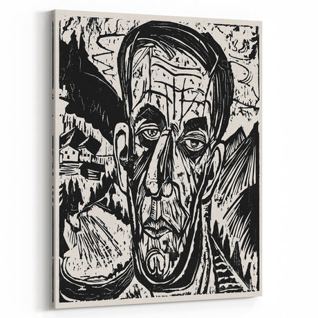Expressionist Art - Monochrome Landscape Portrait in Bold Design