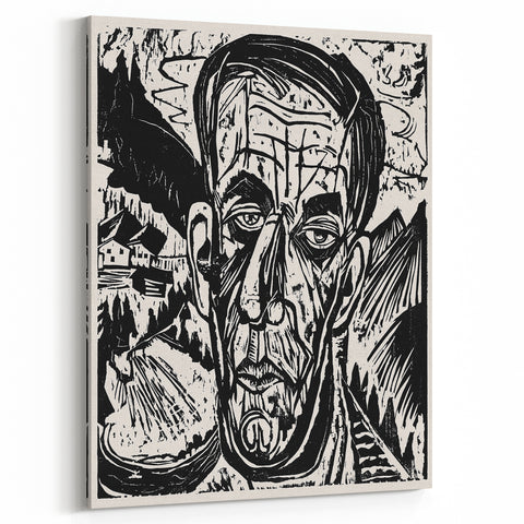 Expressionist Art - Monochrome Landscape Portrait in Bold Design
