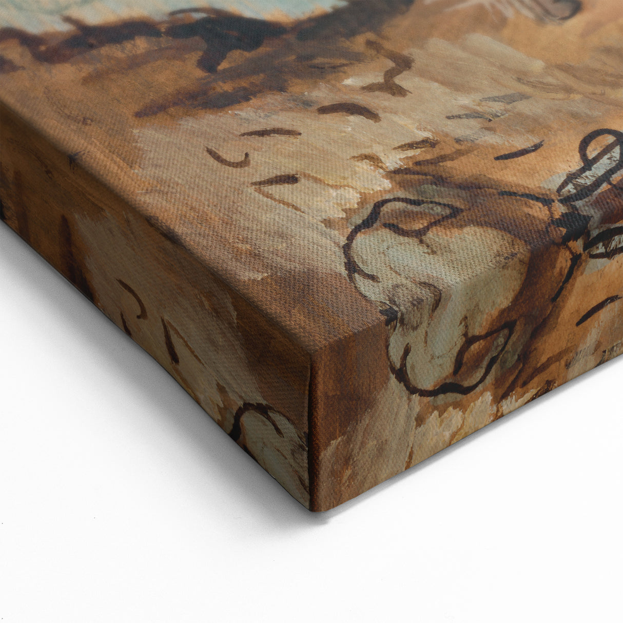 Expressionist Art - Serene River Scene with Human Figures
