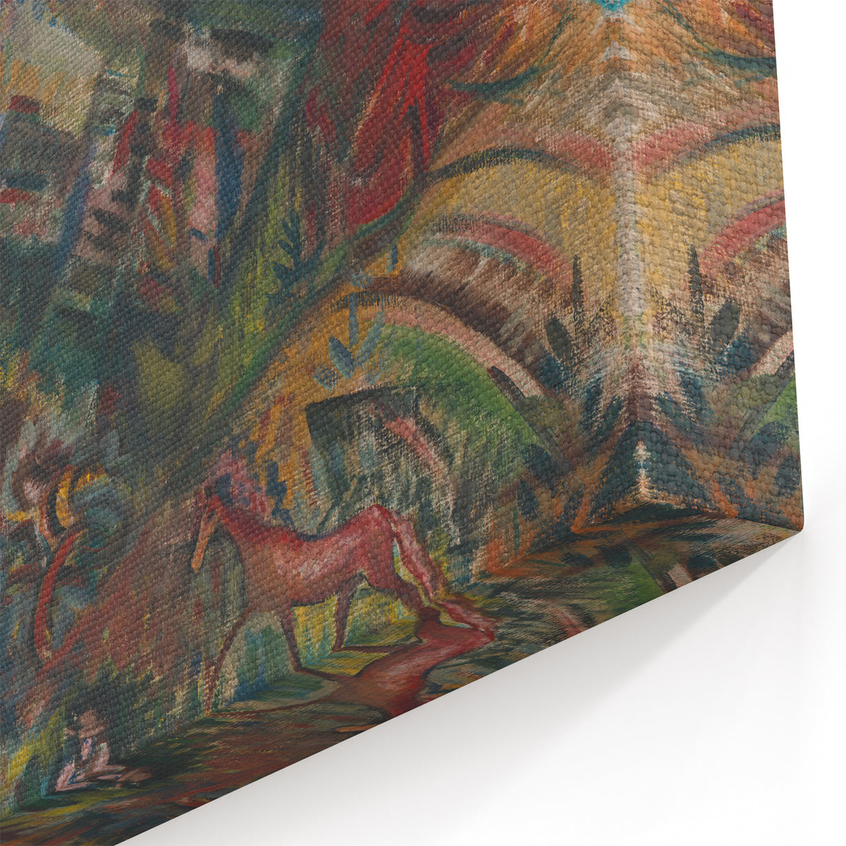 Expressionist Art - Dynamic Horse Herders in Vibrant Landscape