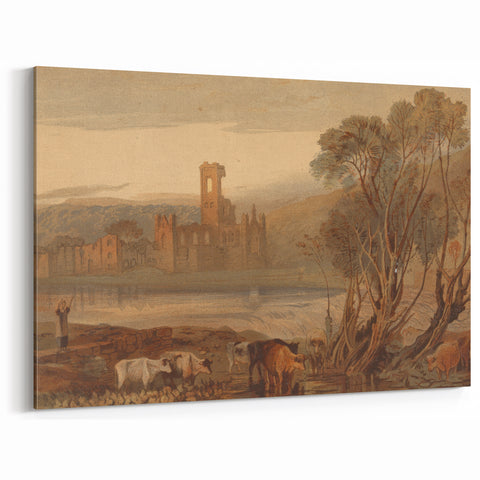Romantic Art Prints: Kirkstall Abbey on the River Aire - Historical Wall Art