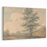 Romantic Art Prints: Serene Landscape with Trees and Figures