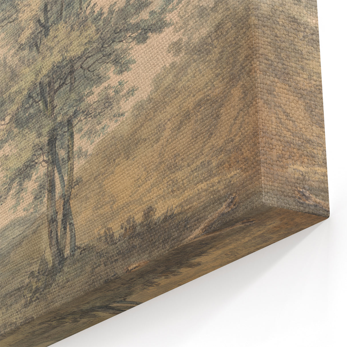 Romantic Art Prints: Serene Landscape with Trees and Figures