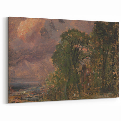 Romanticism Art: A View at Hampstead with Stormy Weather