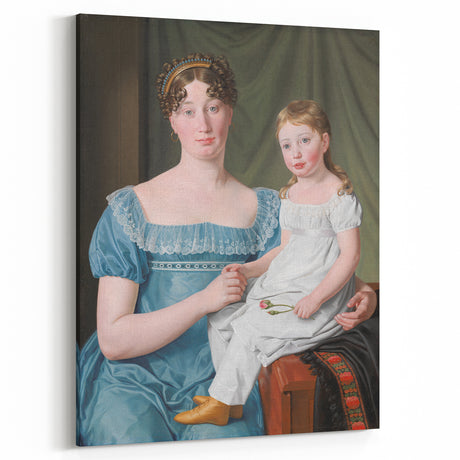 Historical Romanticism Canvas: Noblewoman and Daughter - Classic Art Print